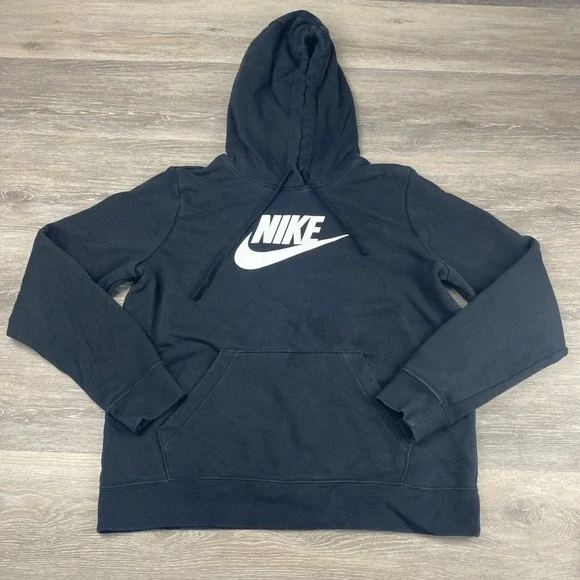 Nike Sportswear Club Fleece Women's SIZE M HOODIE Sweatshirt DQ5775 BLACK READ - Picture 1 of 12